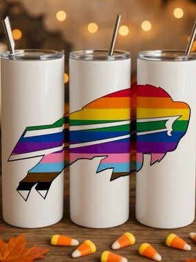 White Pride Buffalo Bills Stainless Tumbler